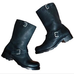 Palladium Black Leather Moto Boots Womem's Size 6